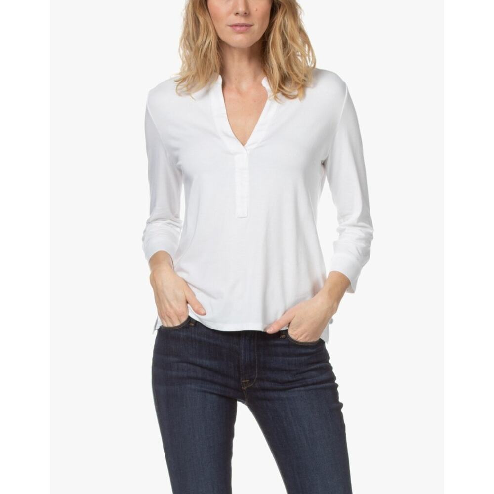 Majestic Filatures Soft Touch Knit Shirt White Top Medium